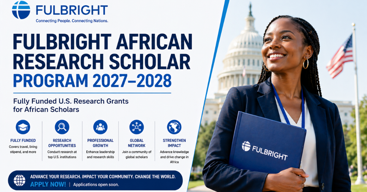 Fulbright African Research Scholar Program 2027–2028 — Fully Funded U.S. Research Grants for African Scholars