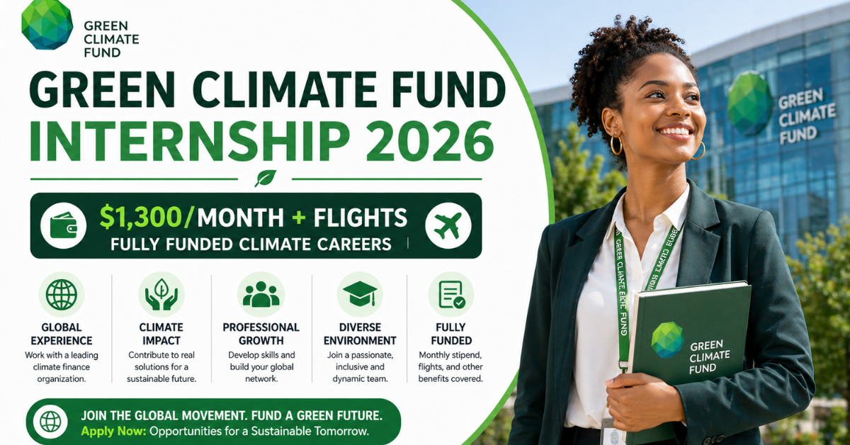 Green Climate Fund Internship 2026 — $1,300/Month + Flights | Fully Funded Climate Careers in South Korea