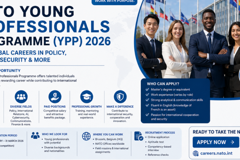 NATO Young Professionals Programme (YPP) 2026 — Paid Global Careers in Policy, AI, Cybersecurity & More