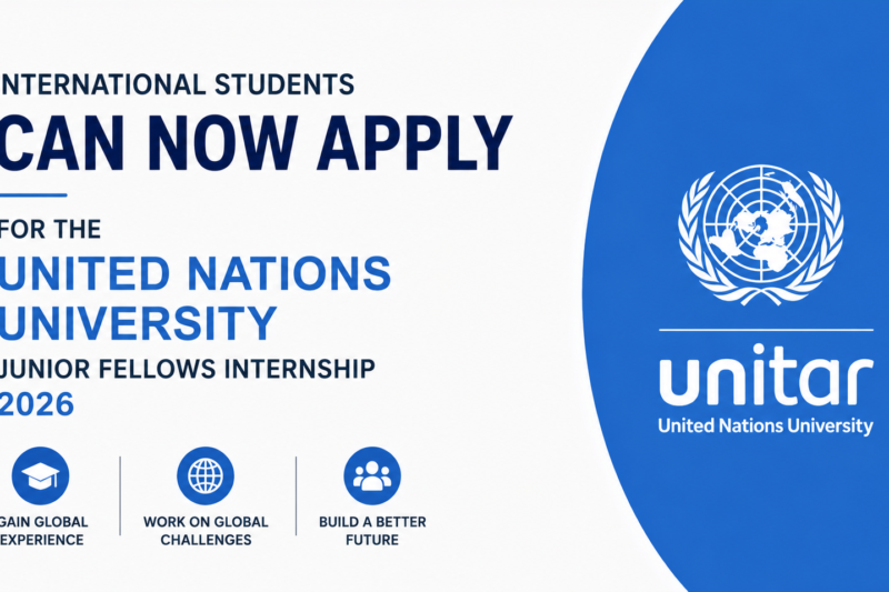 International Students Can Now Apply for the United Nations University Junior Fellows Internship 2026