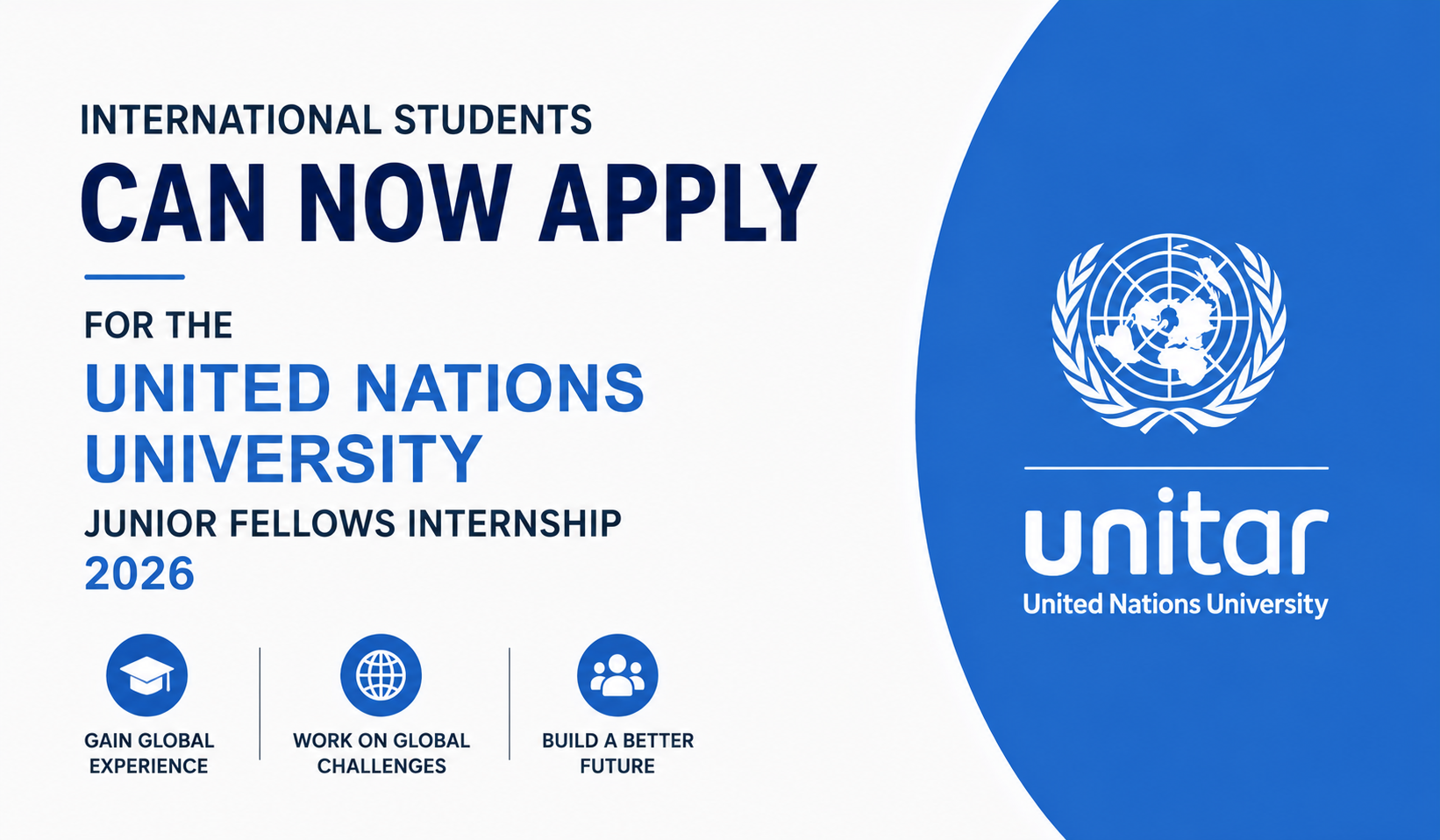 International Students Can Now Apply for the United Nations University Junior Fellows Internship 2026