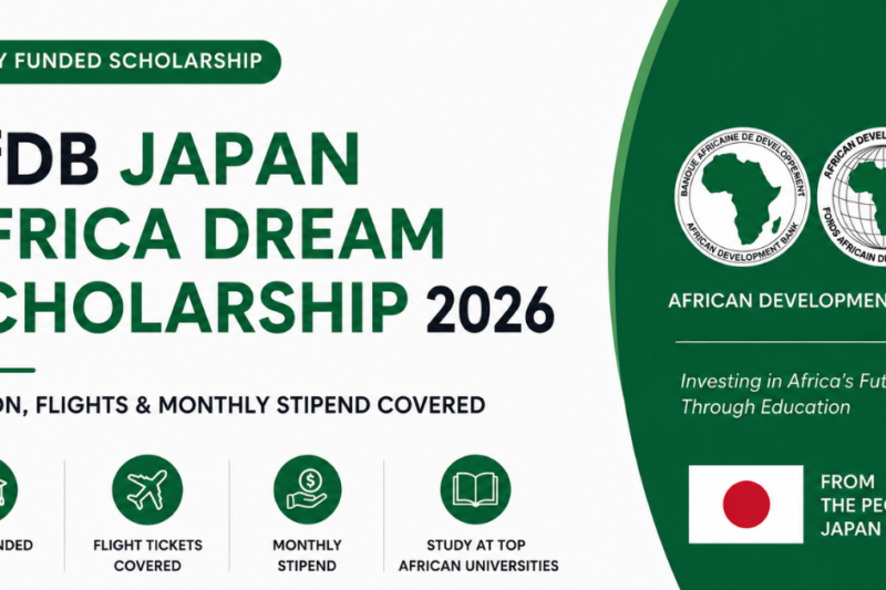 AfDB Japan Africa Dream Scholarship 2026 — Tuition, Flights & Monthly Stipend Covered