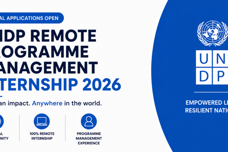 UNDP Remote Programme Management Internship 2026 — Global Applications Open