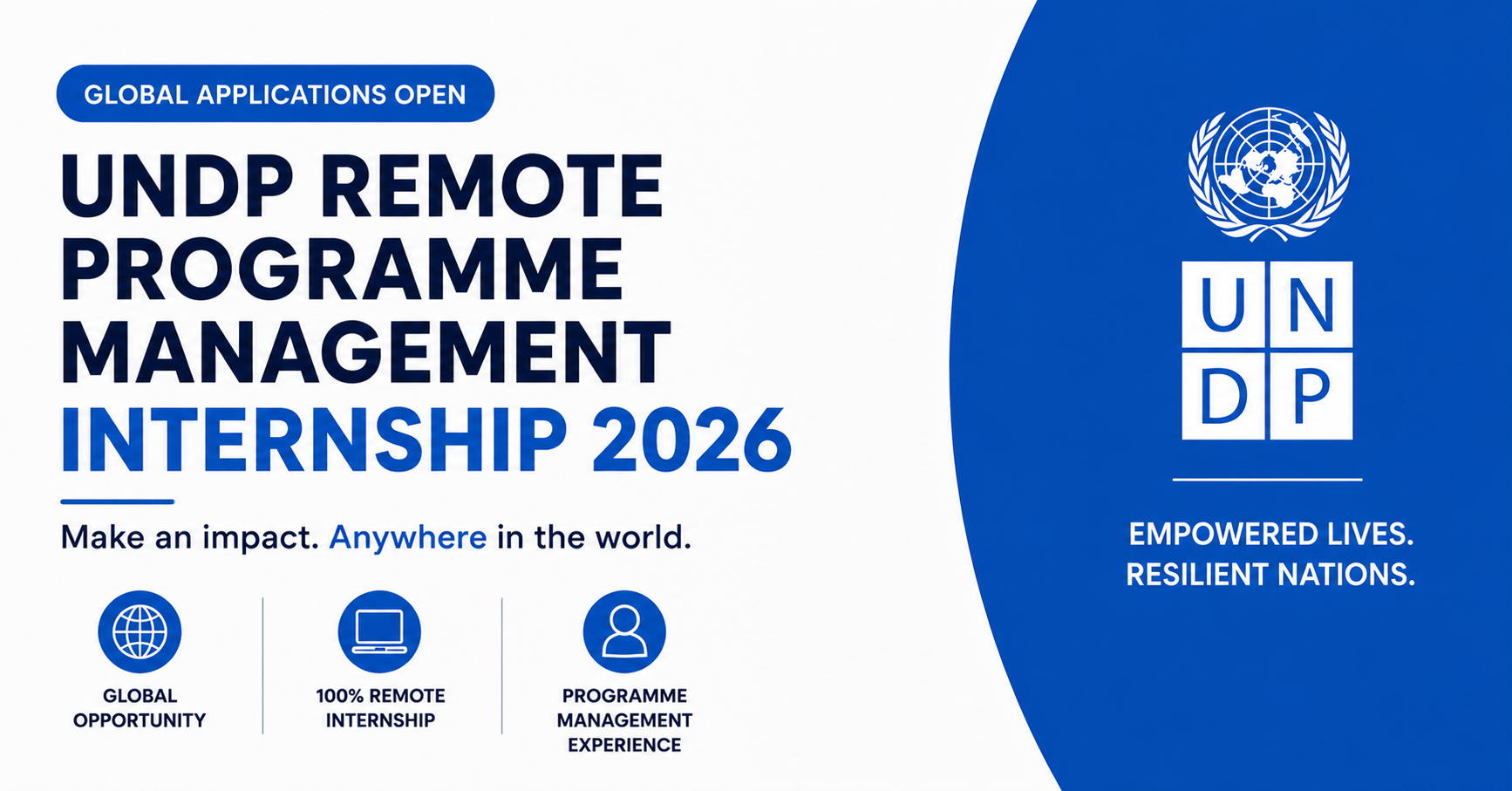 UNDP Remote Programme Management Internship 2026 — Global Applications Open