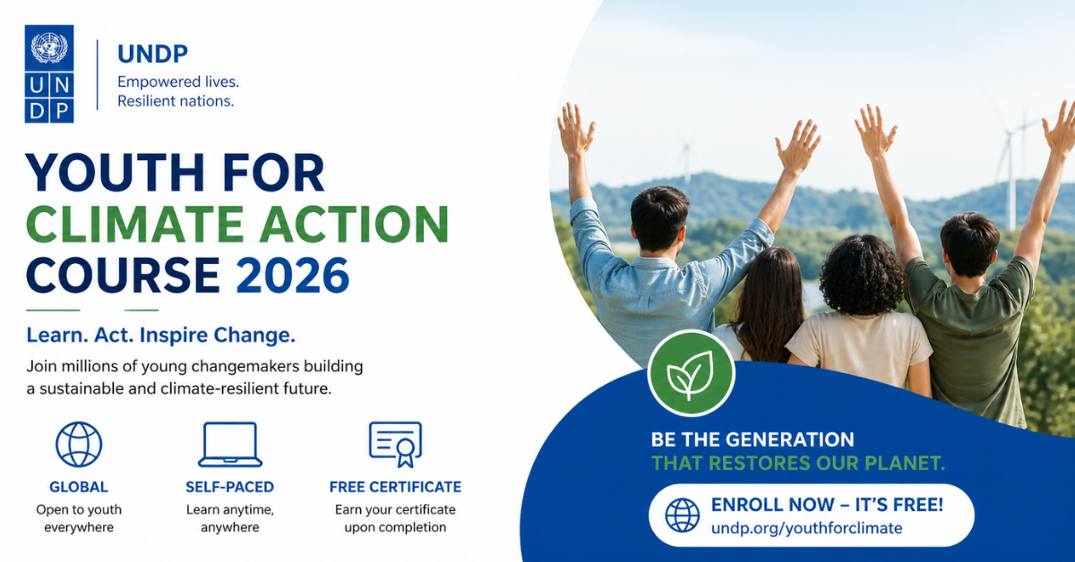 UNDP Youth for Climate Action Course 2026 — Free Online Certificate (Self-Paced, Global)
