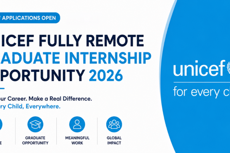 UNICEF Fully Remote Graduate Internship Opportunity 2026 — UNICEF Applications Open