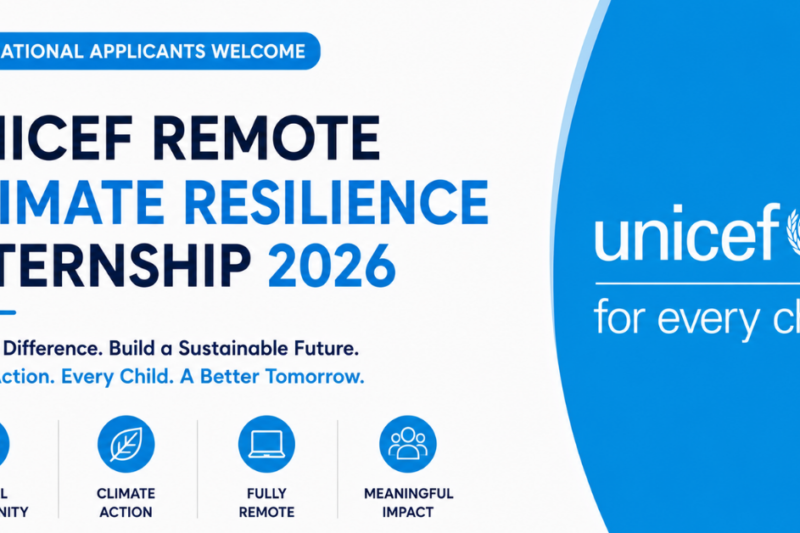 UNICEF Remote Climate Resilience Internship 2026 — International Applicants Welcome
