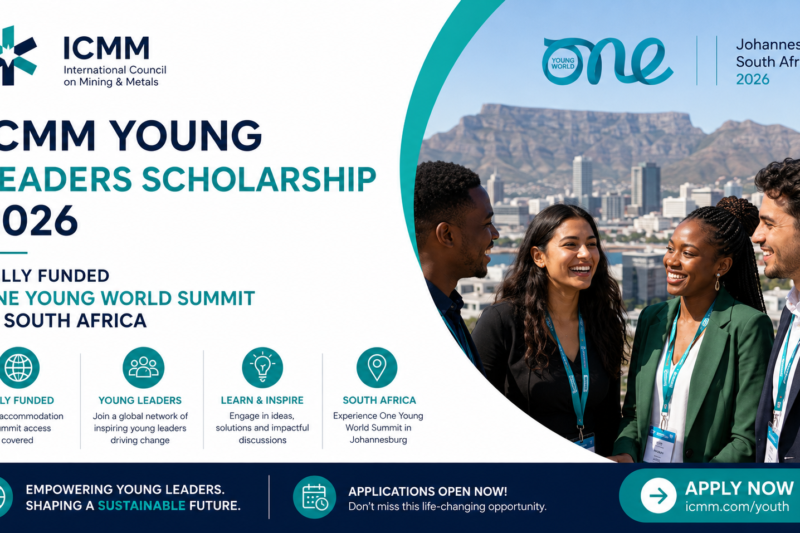 ICMM Young Leaders Scholarship 2026 — Fully Funded One Young World Summit in South Africa