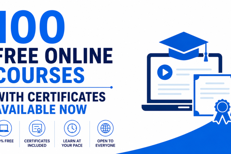 100 Free Online Courses with Certificates Available Now for Global Learners