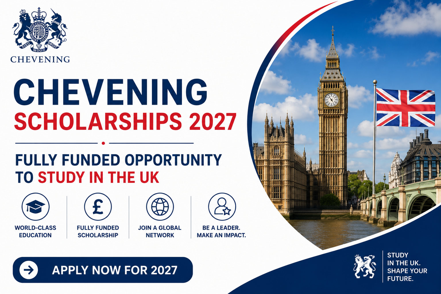 Chevening Scholarships 2027: Fully Funded Opportunity to Study in the UK
