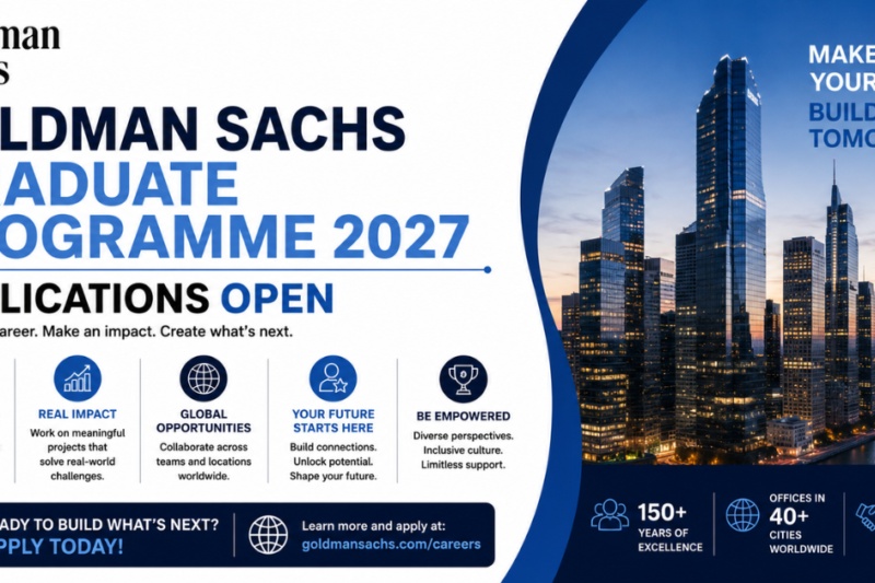 Goldman Sachs Graduate Programme 2027 Applications Open