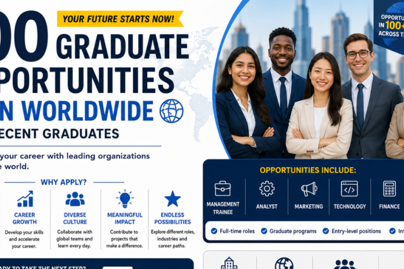 100 Graduate Opportunities Open Worldwide for Recent Graduates