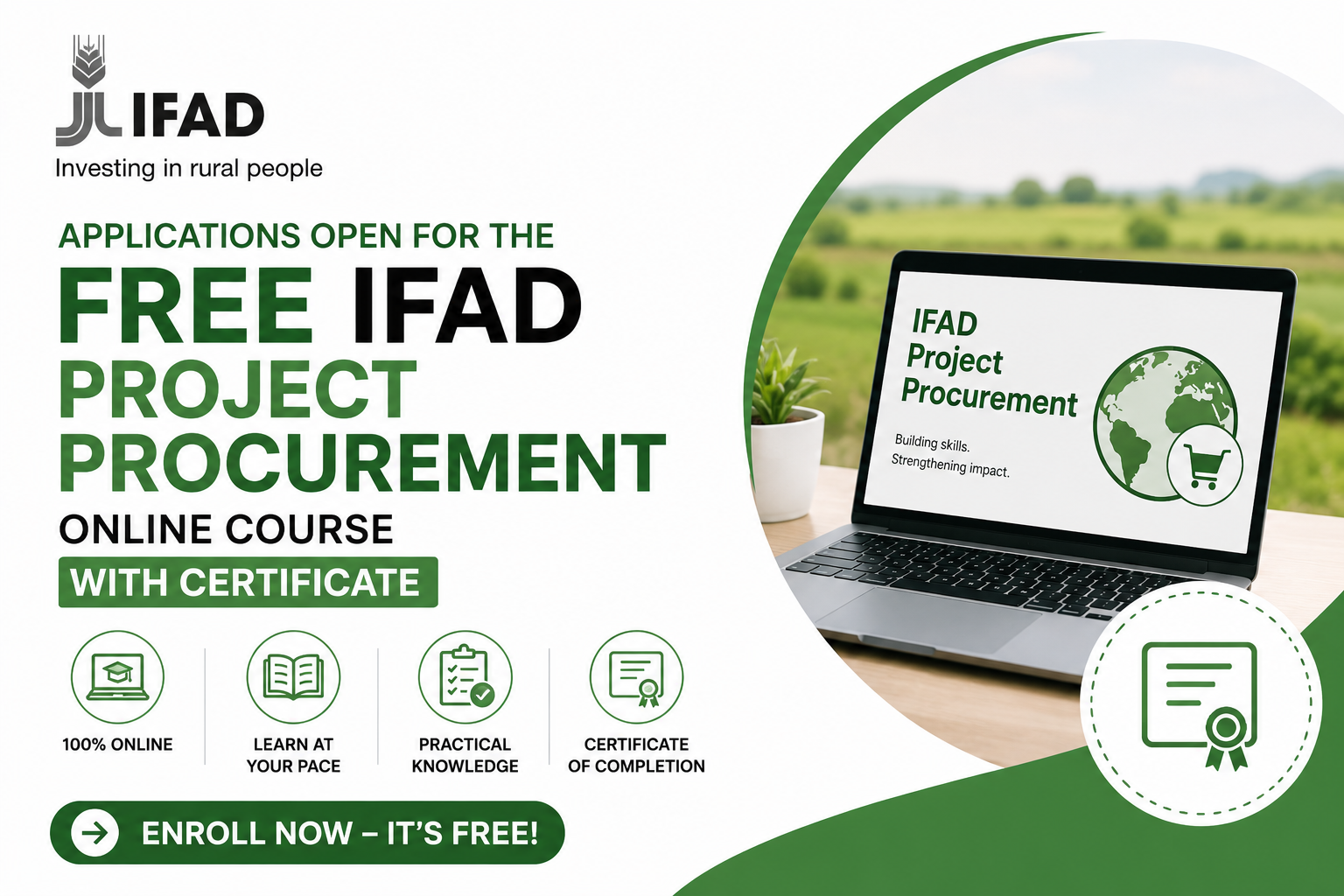 Applications Open for the Free IFAD Project Procurement Online Course with Certificate