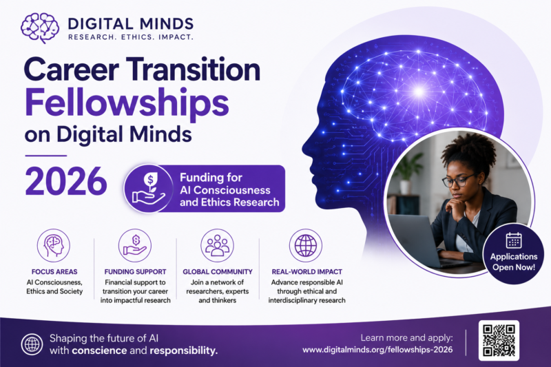 Career Transition Fellowships on Digital Minds 2026: Funding for AI Consciousness and Ethics Research