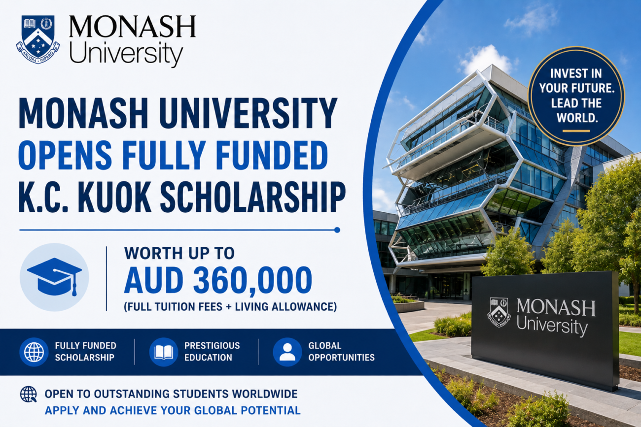 Monash University Opens Fully Funded K.C. Kuok Scholarship Worth Up to AUD 360,000