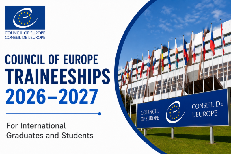 Council of Europe Traineeships 2026–2027 Open Applications for International Graduates and Students