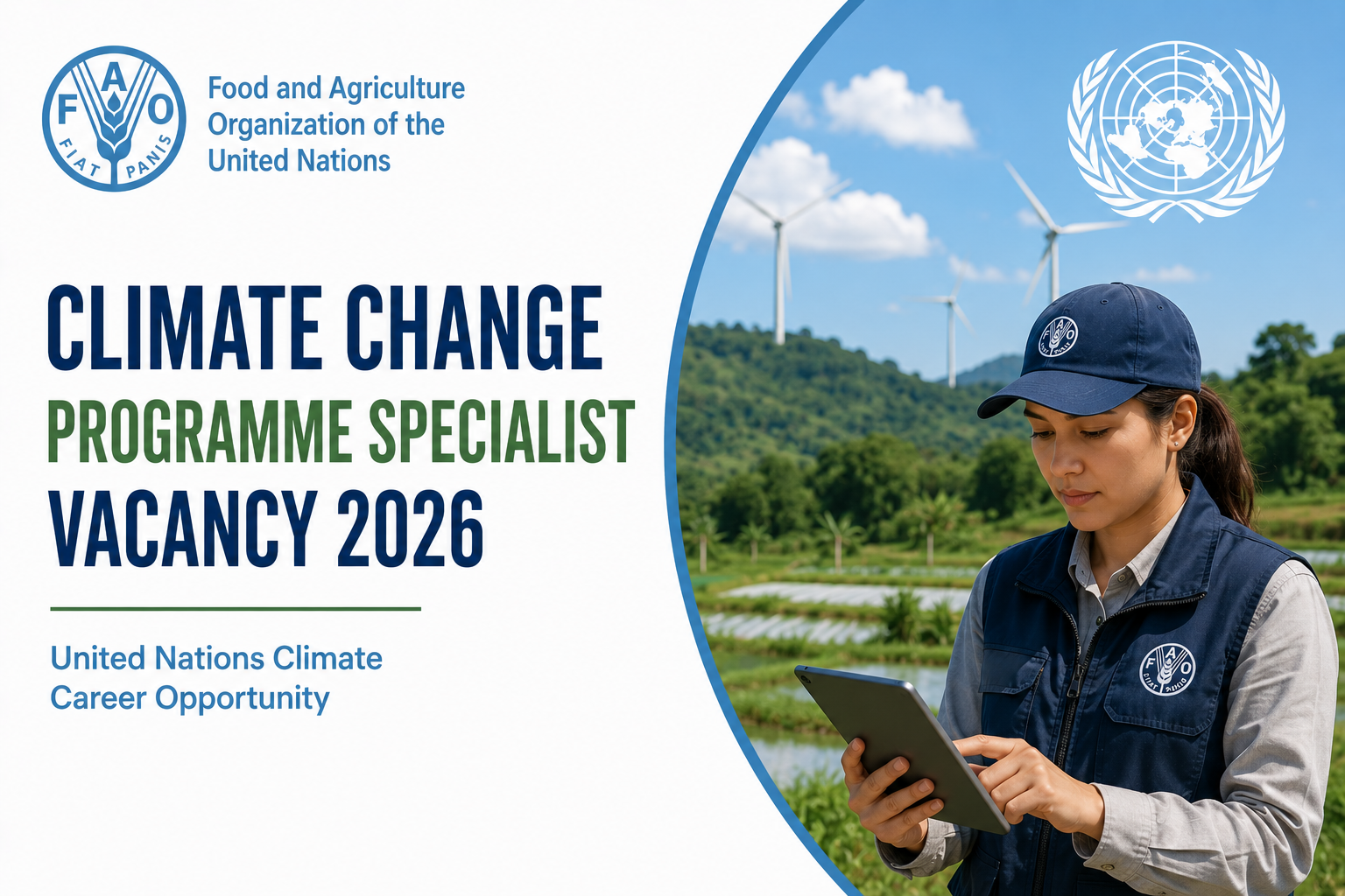 FAO Climate Change Programme Specialist Vacancy 2026: United Nations ...