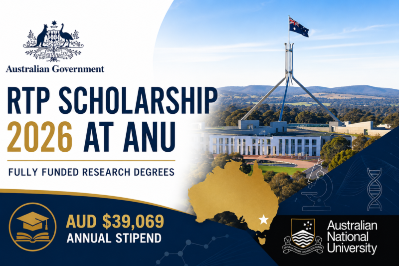 Australian Government RTP Scholarship 2026 at ANU: Fully Funded Research Degrees With AUD $39,069 Annual Stipend