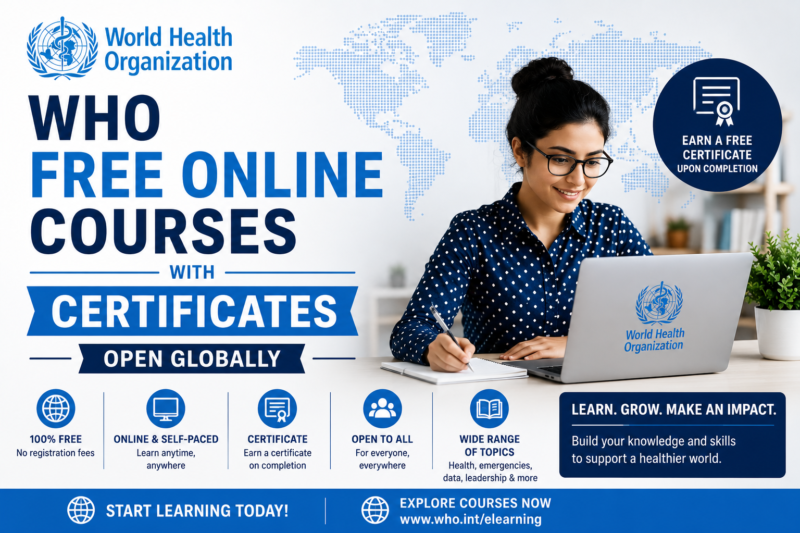 WHO Free Online Courses with Certificates Open Globally