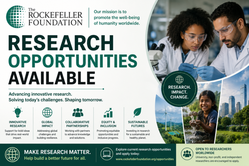 Rockefeller Foundation Research Opportunities Available 2026: Global Research Careers and Funding Support