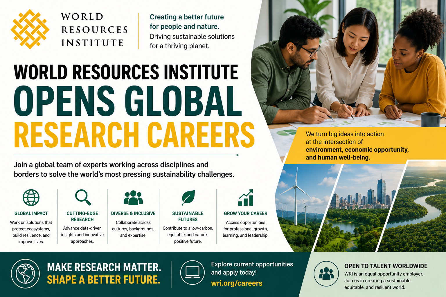 World Resources Institute Opens Global Research Careers