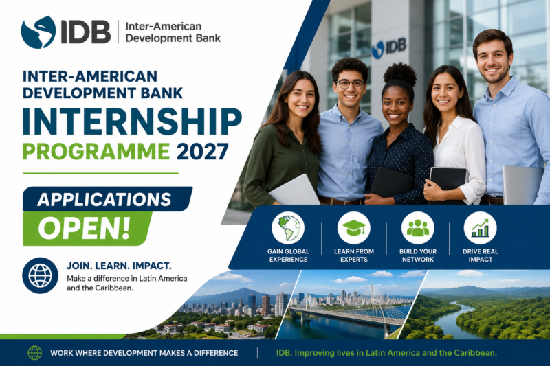 Inter-American Development Bank Internship Programme 2027 Applications Open