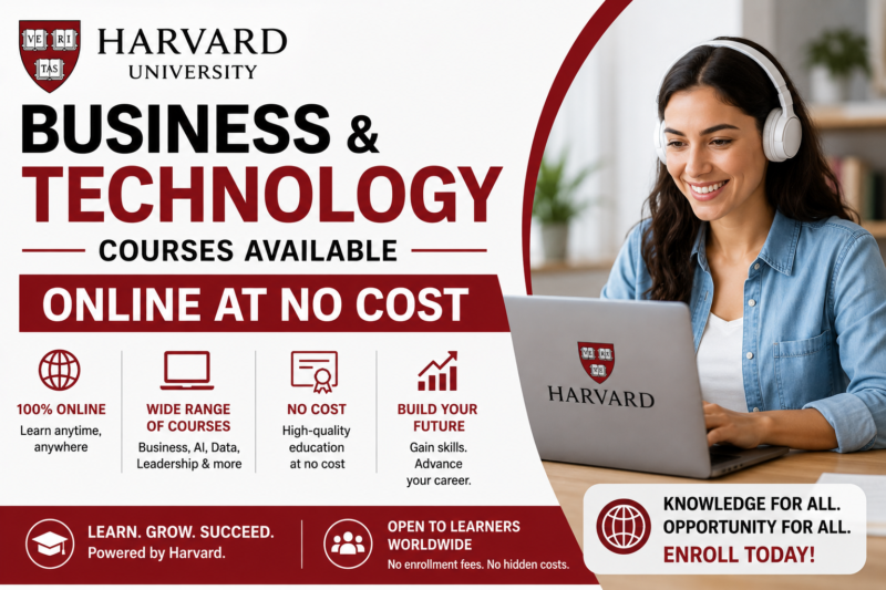 Harvard Business and Technology Courses Available Online at No Cost