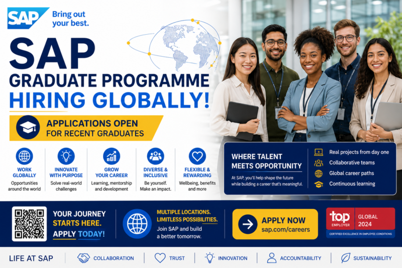 SAP Graduate Programme Hiring Globally: Applications Open for Recent Graduates