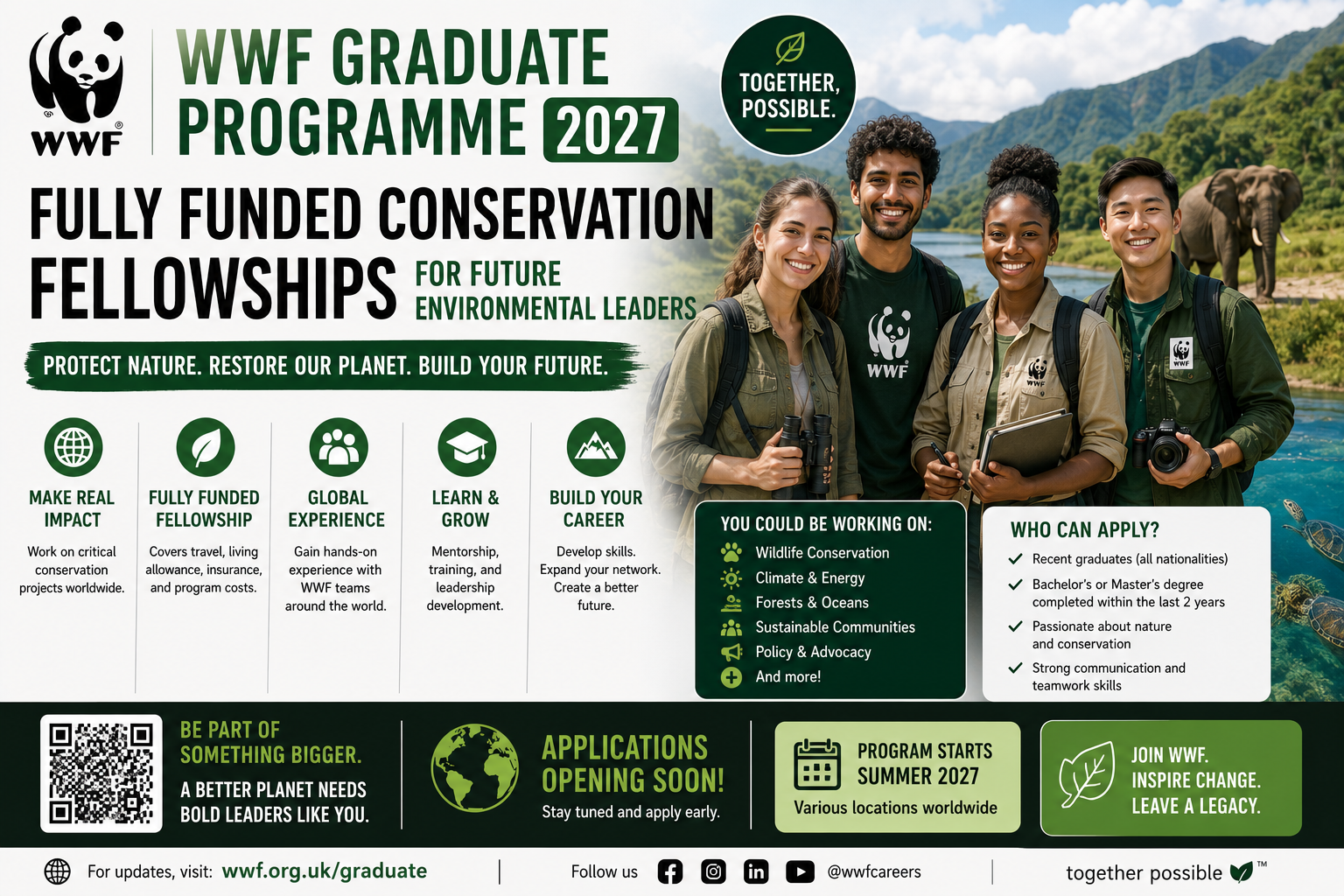 WWF Graduate Programme 2027: Fully Funded Conservation Fellowships for Future Environmental Leaders