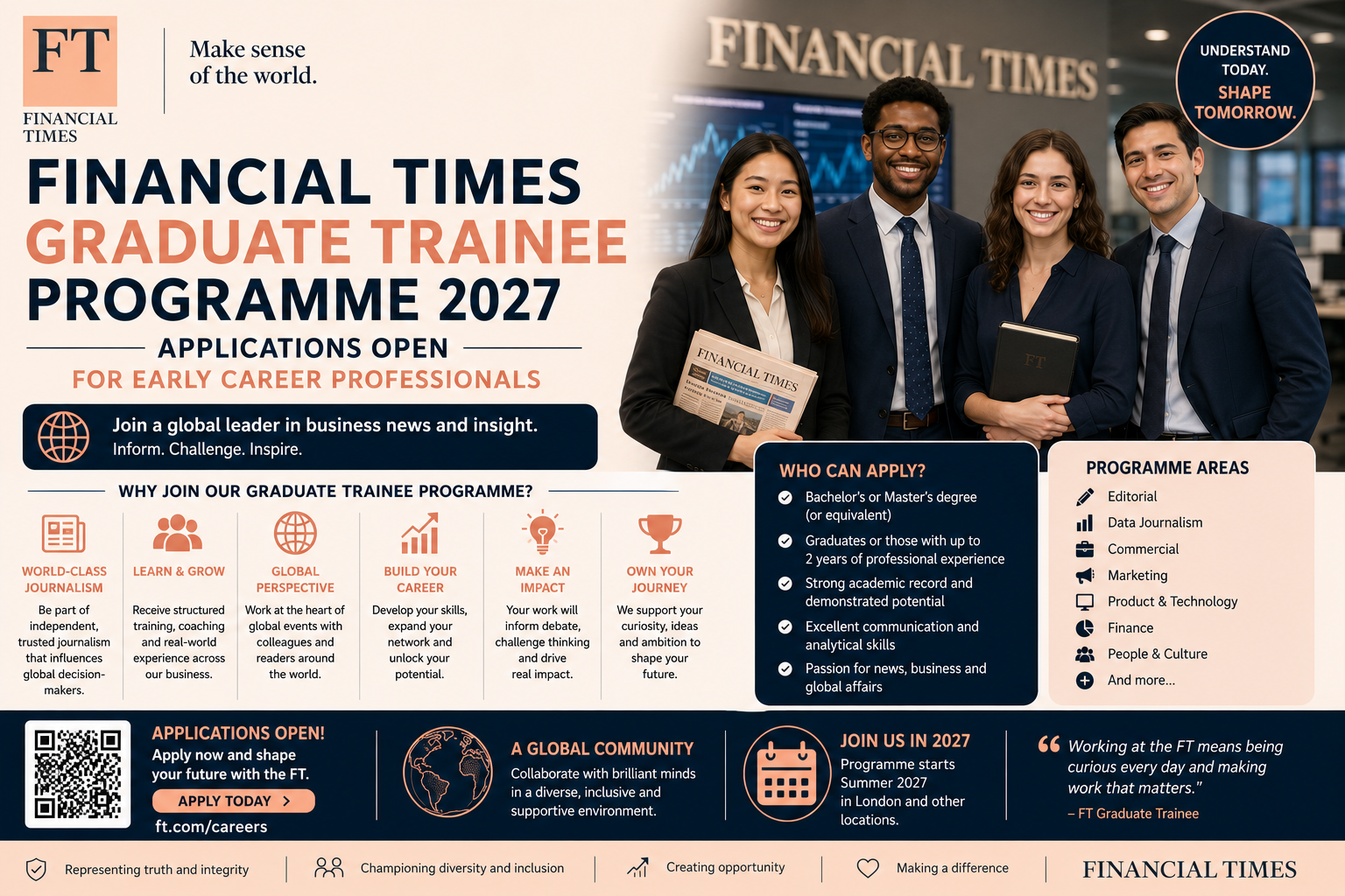 Financial Times Graduate Trainee Programme 2027: Applications Open for Early Career Professionals