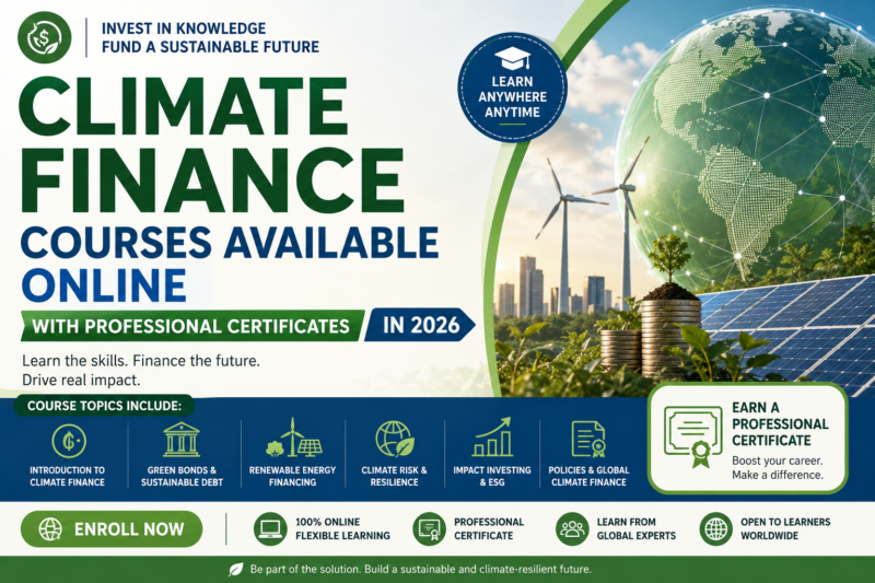 Climate Finance Courses Available Online with Professional Certificates in 2026