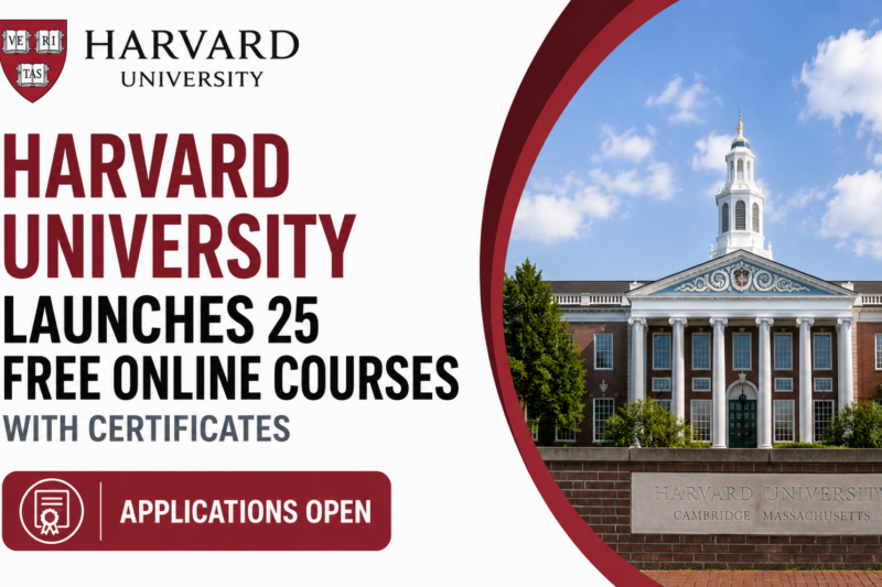 Harvard University Launches 25 Free Online Courses with Certificates