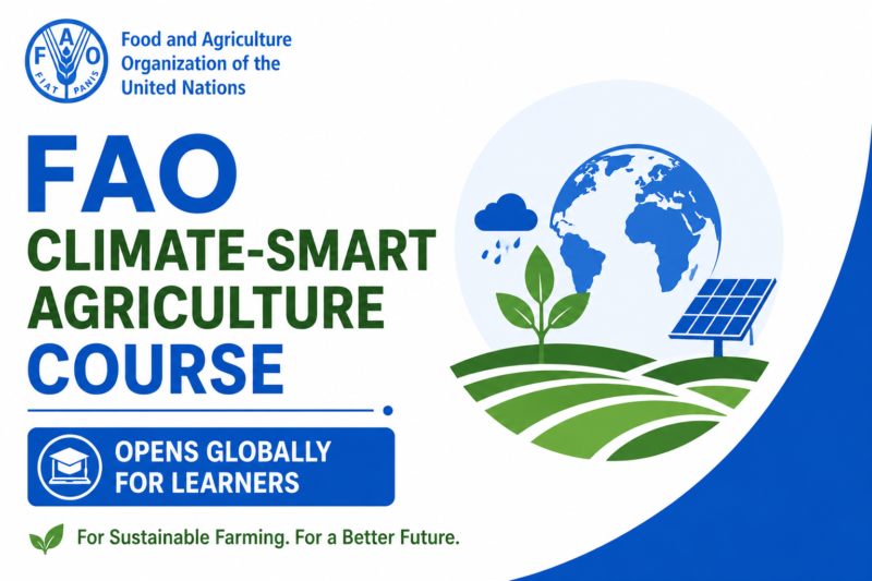 FAO Climate-Smart Agriculture Course Opens Globally for Learners Interested in Sustainable Farming
