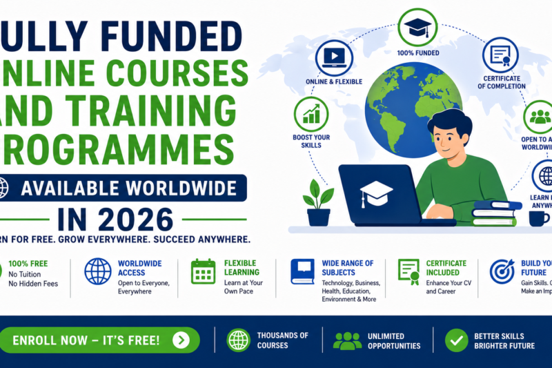 Fully Funded Online Courses and Training Programmes Available Worldwide in 2026