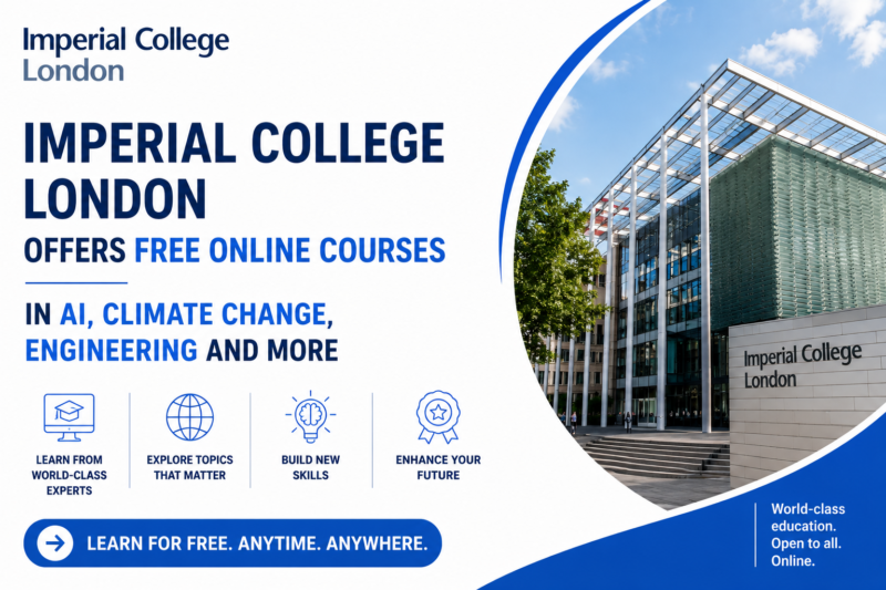 Imperial College London Offers Free Online Courses in AI, Climate Change, Engineering and More
