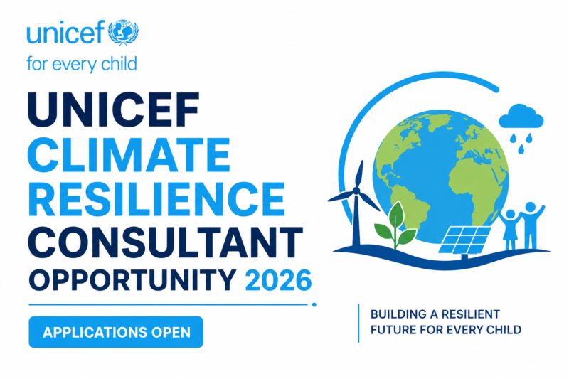 UNICEF Climate Resilience Consultant Opportunity 2026 Applications Open
