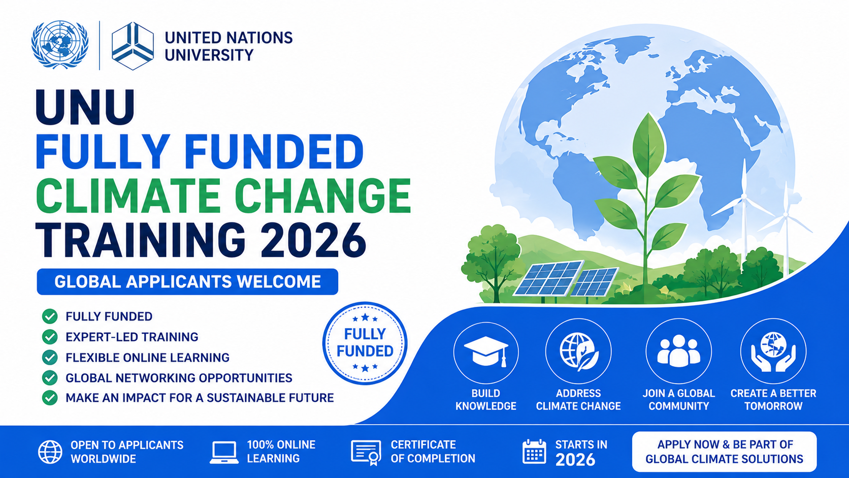UNU Fully Funded Climate Change Training 2026 — Global Applicants Welcome