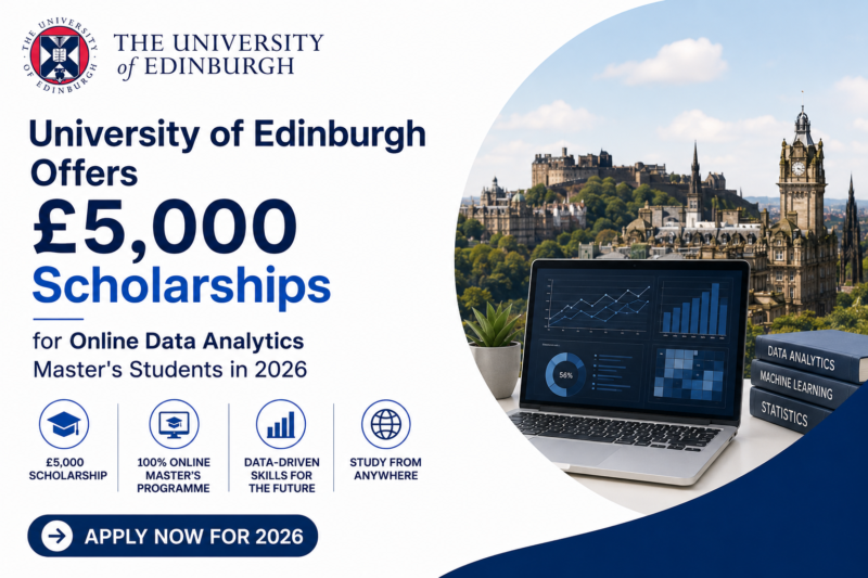 University of Edinburgh Offers £5,000 Scholarships for Online Data Analytics Master’s Students in 2026