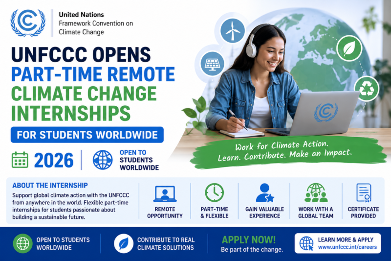 UNFCCC Opens Part-Time Remote Climate Change Internships for Students Worldwide 2026