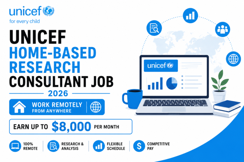 UNICEF Home-Based Research Consultant Job 2026: Earn Up to $8,000 Per Month Working Remotely