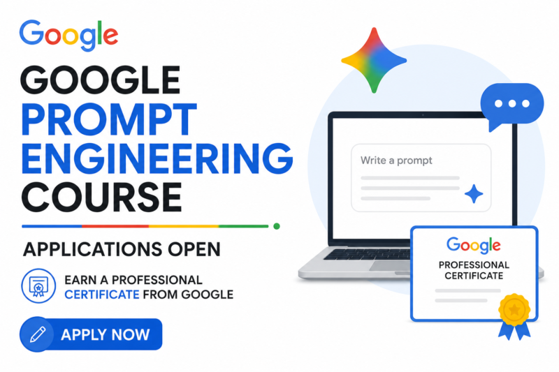 Google Prompt Engineering Course Applications Open – Earn a Professional Certificate from Google