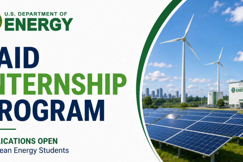 U.S. Department of Energy Paid Internship Program Applications Open for Clean Energy Students