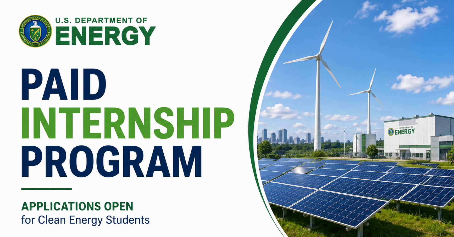 U.S. Department of Energy Paid Internship Program Applications Open for Clean Energy Students