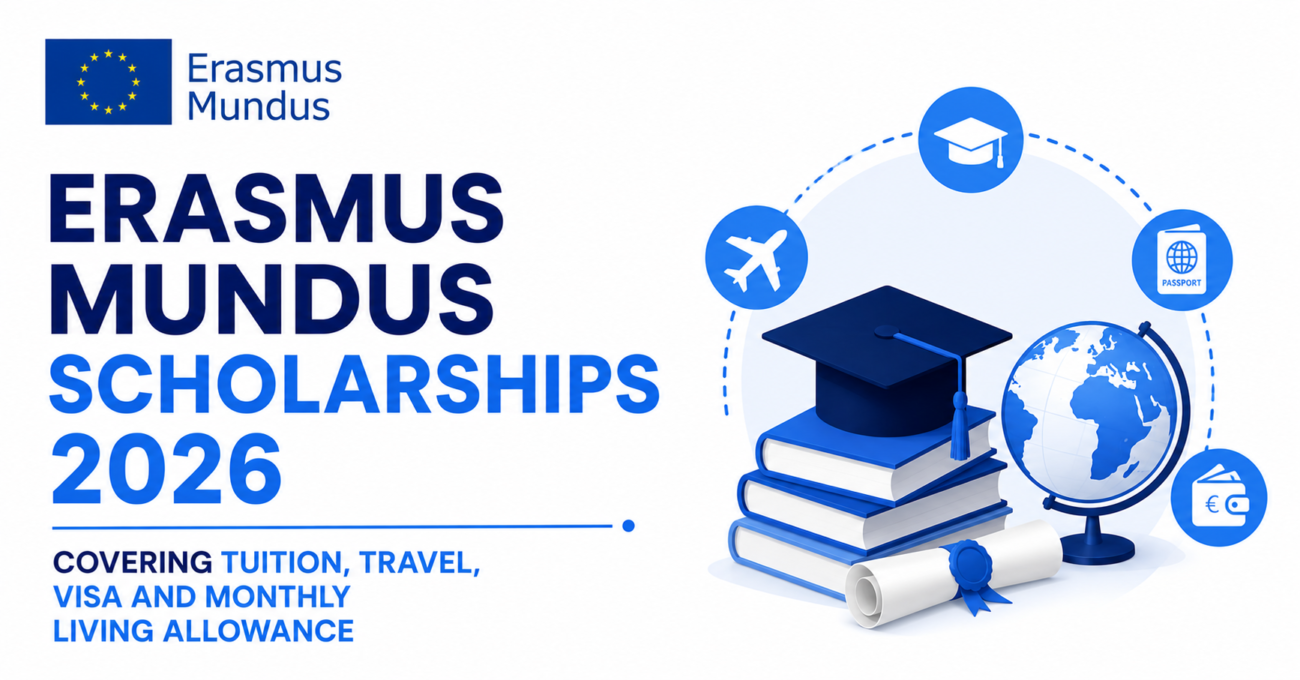 Erasmus Mundus Scholarships 2026 Covering Tuition, Travel, Visa and Monthly Living Allowance