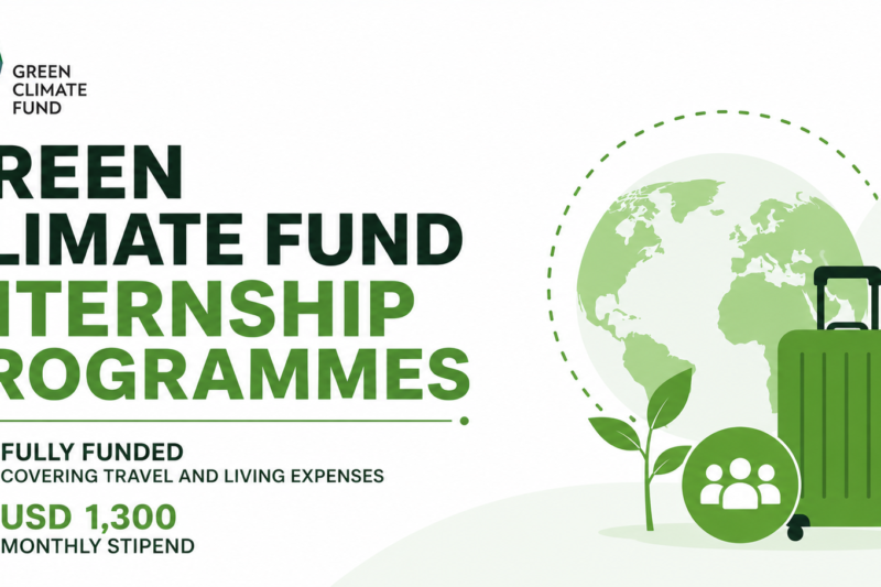 Green Climate Fund Fully Funded Internship Programmes Covering Travel and Living Expenses | USD 1,300 Monthly Stipend