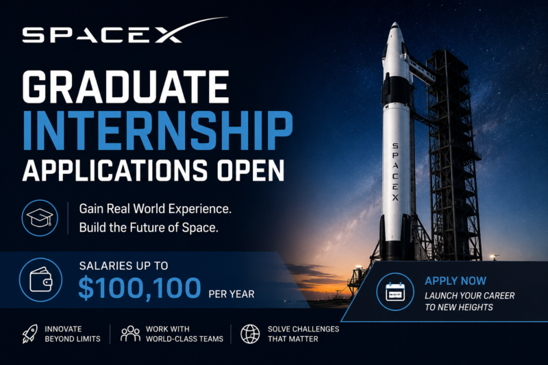 SpaceX Graduate Internship Applications Open with Salaries Up to $100,100 Per Year