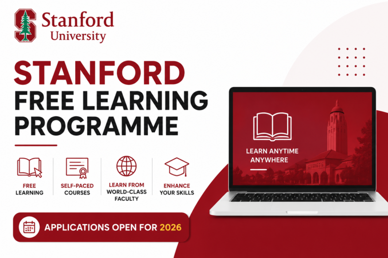 Stanford University Free Learning Programme Applications Open for 2026